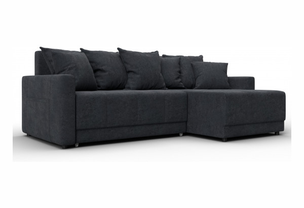 Диван угловой Лига-125 угол универсальный LAIM 26 темно-серый (Велюр) - главное фото