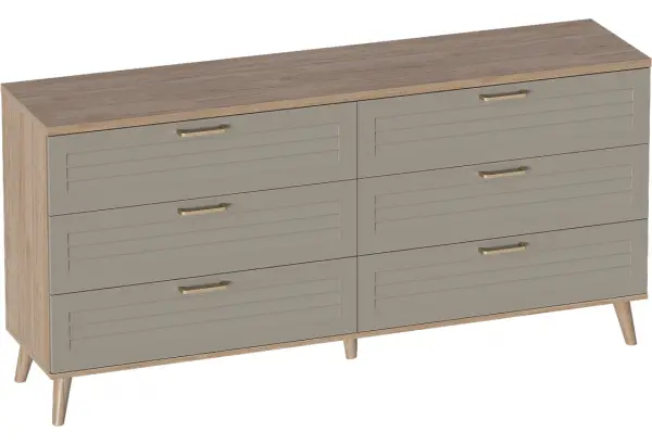 Комод 6 ящ "Гавана" спальня Светло-серый - главное фото