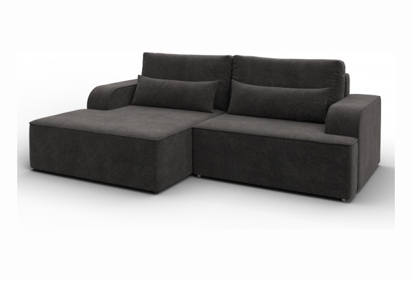 Диван угловой Лига-120 угол левый LAIM 10 темно-коричневый (Велюр) - главное фото