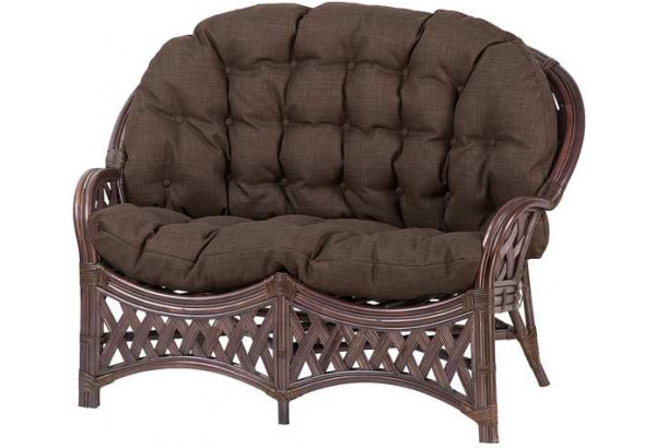 Диван 2-местный Черчилль, подушка коричневая - главное фото