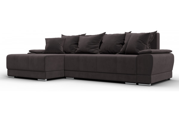Диван угловой Лига-119 угол левый SEVEN 727 коричневый (Велюр) - главное фото
