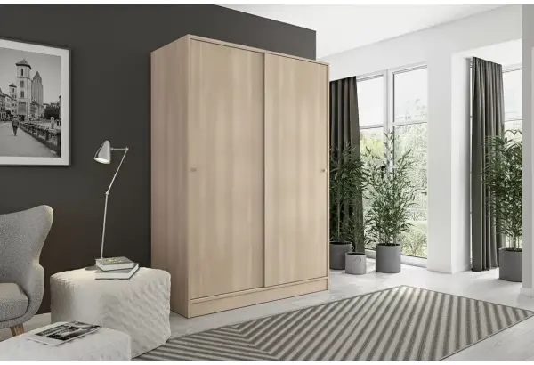 Шкаф 135х59х190 см для одежды в спальню/прихожую с 5 полками и штангой Теви - главное фото