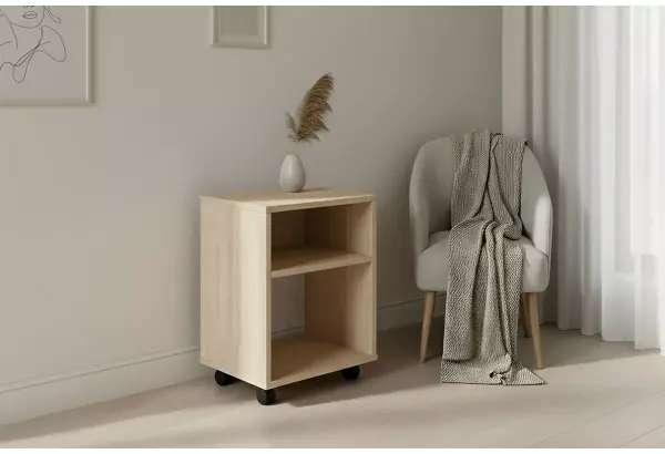 Тумба прикроватная 40х30х50 см с полкой на колёсиках Теви - главное фото
