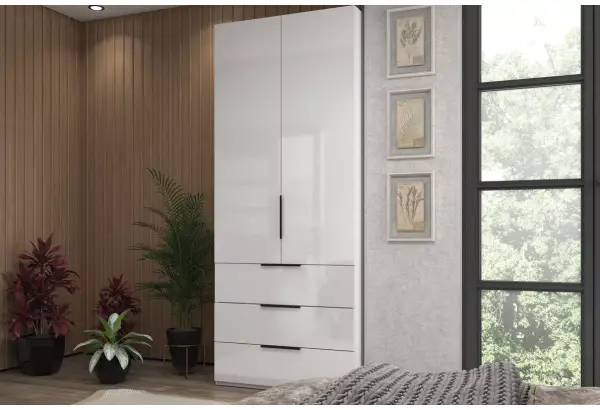 Шкаф 2-х дверный с ящиками, 90 см Люкс - главное фото