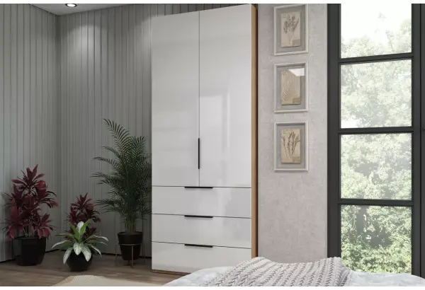 Шкаф 2-х дверный с ящиками, 90 см Люкс - главное фото