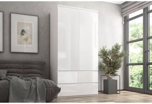 Шкаф 2-х дверный с ящиками, 90 см Люкс - главное фото