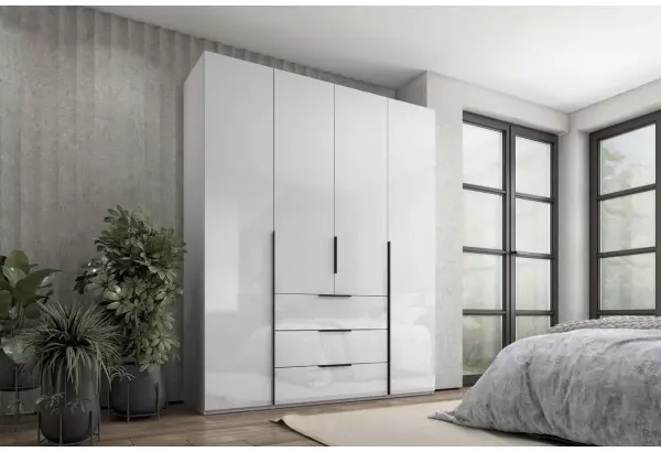 Шкаф 4-х дверный с полками и ящиками, 180 см Люкс - главное фото