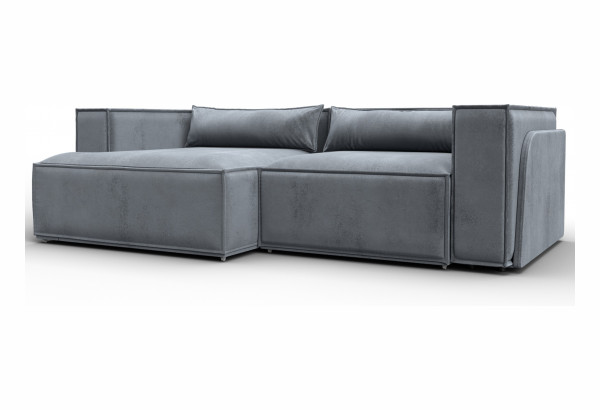 Диван угловой Лига-061 угол левый TOWER 10 серый (Велюр) - главное фото