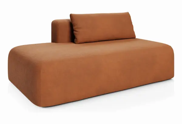 НОВЫЕ ЭМОЦИИ МИНИ Диван прямой, терракотовый, банкетка слева - главное фото