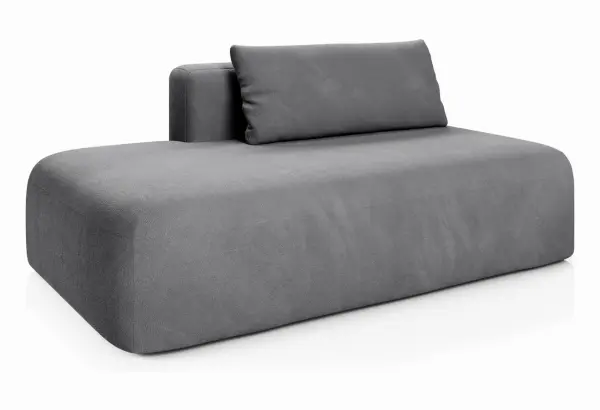 НОВЫЕ ЭМОЦИИ МИНИ Диван прямой, серый, банкетка слева - главное фото