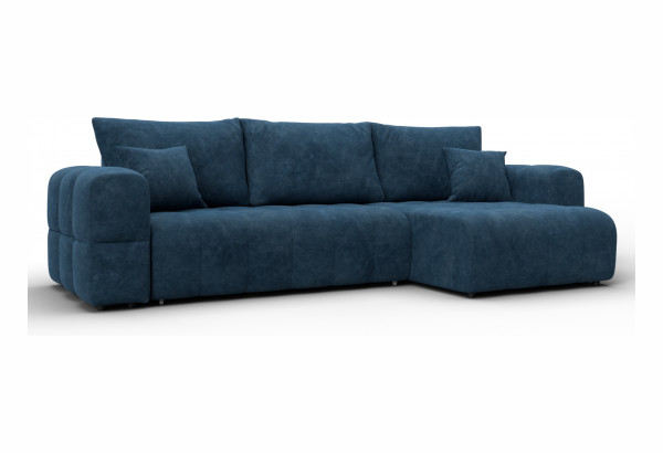 Диван угловой Лига-110 НПБ угол универсальный BRUT 11 синий (Велюр) - главное фото