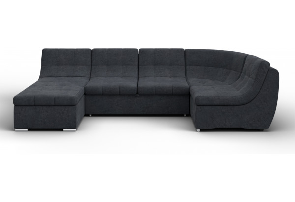 Диван П-образный модульный Холидей LAIM 26 темно-серый (Велюр) - главное фото