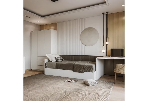 Модульная спальня "Мори" Композиция №3 белый - главное фото