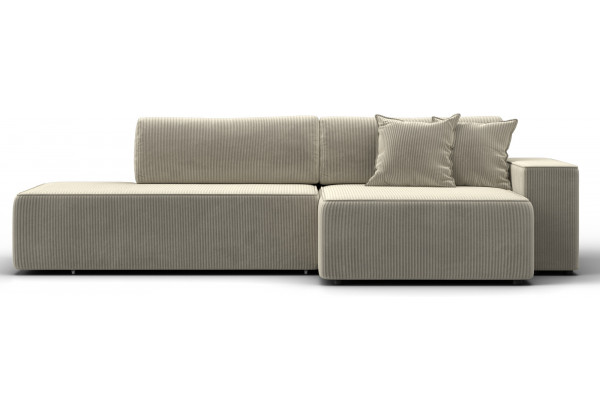 Диван угловой Лига-079 БП угол правый Vertical бежевый (Велюр) - главное фото