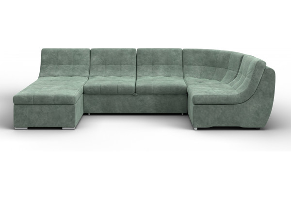 Диван П-образный модульный Холидей BRUT 08 зеленый (Велюр) - главное фото