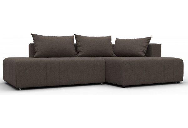 Диван угловой Лига-103 НПБ угол правый Амур 05 коричневый (Рогожка) - главное фото