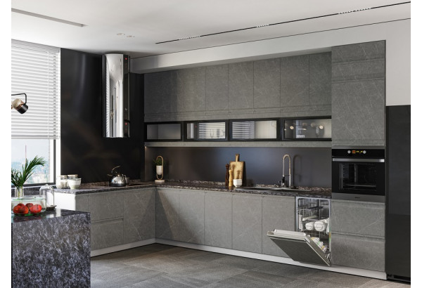 Модульная кухня "Скала" Гранит Грей МДФ - главное фото