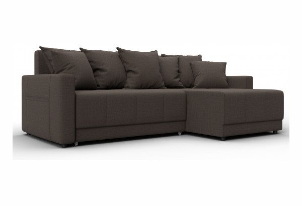 Диван угловой Лига-125 угол универсальный Амур 05 коричневый (Рогожка) - главное фото
