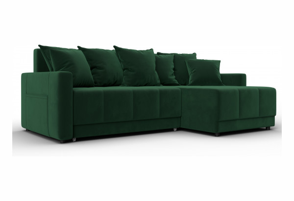 Диван угловой Лига-125 угол универсальный SEVEN 626 зеленый (Велюр) - главное фото