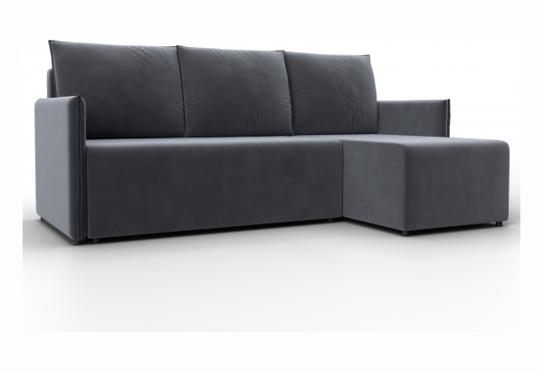 Диван угловой Лига-124 угол универсальный SEVEN 17 серый (Велюр) - главное фото