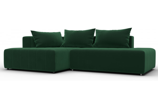 Диван угловой Лига-103 НПБ угол левый SEVEN 626 зеленый (Велюр) - главное фото