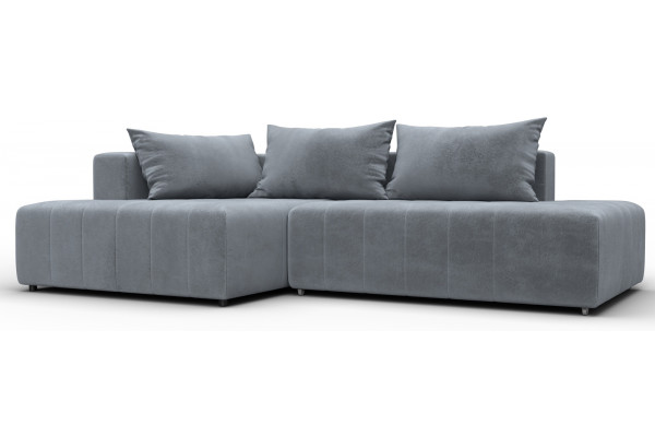 Диван угловой Лига-103 НПБ угол левый TOWER 10 серый (Велюр) - главное фото