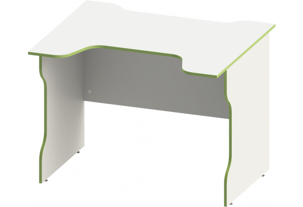 Стол компьютерный ВАРДИГ K2 100x82, белый/лайм - главное фото