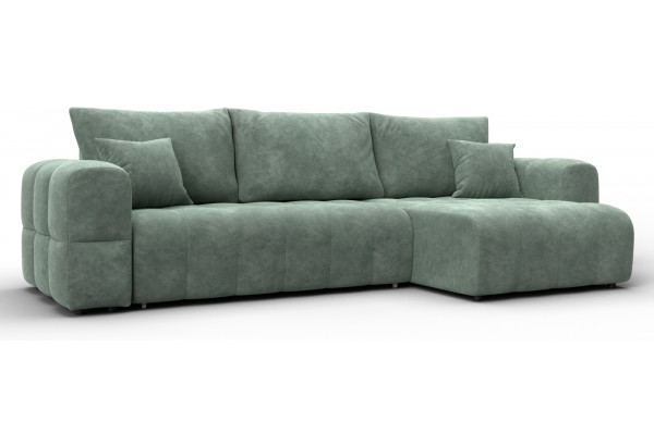 Диван угловой Лига-110 НПБ угол универсальный BRUT 08 зеленый (Велюр) - главное фото