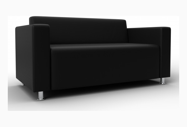 Диван прямой Лига-093 ВН Черный (Экокожа) - главное фото