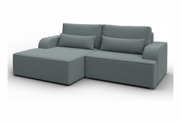 Диван угловой Лига-120 угол левый Амур 07 серый (Рогожка) - главное фото