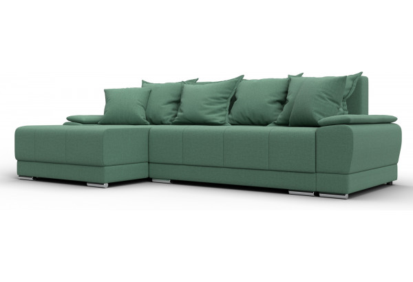 Диван угловой Лига-119 угол левый Амур 11 зеленый (Рогожка) - главное фото