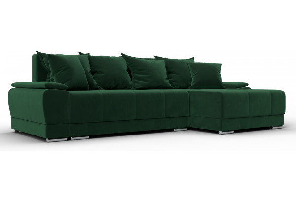 Диван угловой Лига-119 угол правый SEVEN 626 зеленый (Велюр) - главное фото