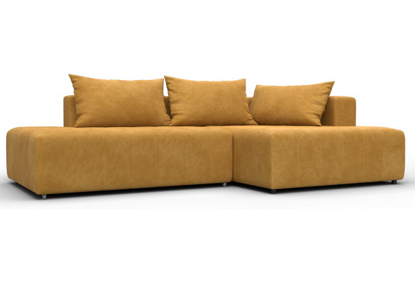 Диван угловой Лига-103 НПБ угол правый BRUT 10 желтый (Велюр) - главное фото