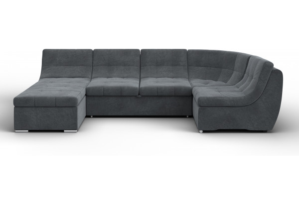 Диван П-образный модульный Холидей LAIM 23 светло-серый (Велюр) - главное фото