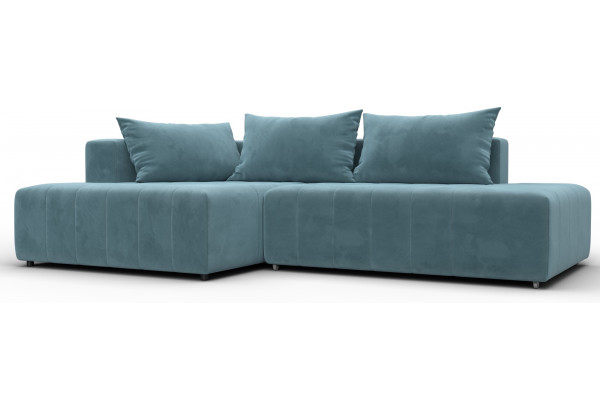 Диван угловой Лига-103 НПБ угол левый SEVEN 113 бирюзовый (Велюр) - главное фото