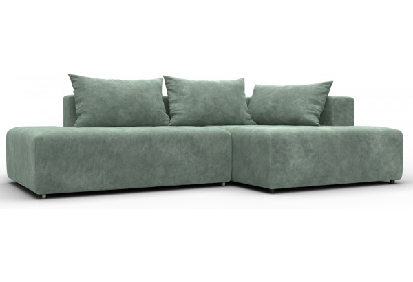 Диван угловой Лига-103 НПБ угол правый BRUT 08 зеленый (Велюр) - главное фото