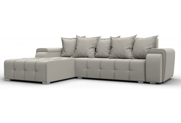 Диван угловой Лига-121 левый угол Амур 02 бежевый (Рогожка) - главное фото