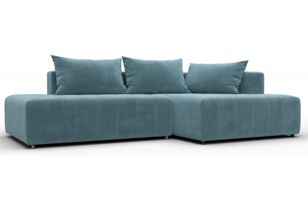 Диван угловой Лига-103 НПБ угол правый SEVEN 113 бирюзовый (Велюр) - главное фото