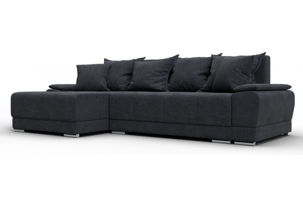 Диван угловой Лига-119 угол левый LAIM 26 темно-серый (Велюр) - главное фото