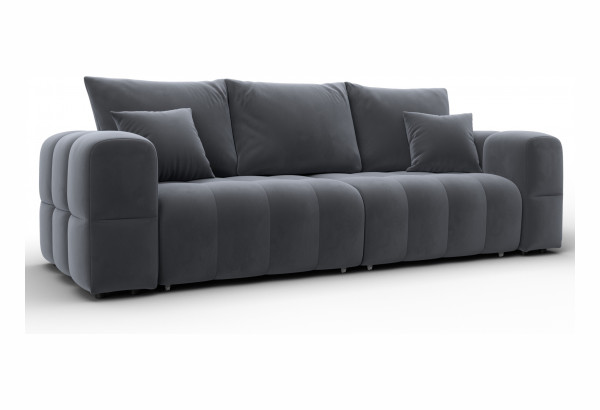 Диван прямой Лига-110 НПБ SEVEN 17 серый (Велюр) - главное фото