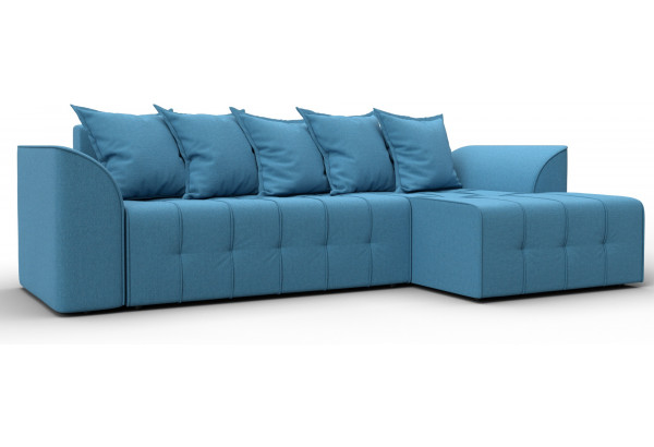 Диван угловой Лига-113 угол правый Амур 10 голубой (Рогожка) - главное фото