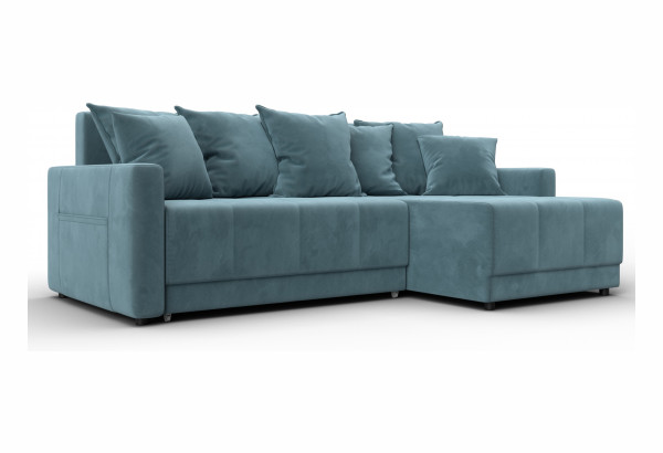 Диван угловой Лига-125 угол универсальный SEVEN 113 бирюзовый (Велюр) - главное фото