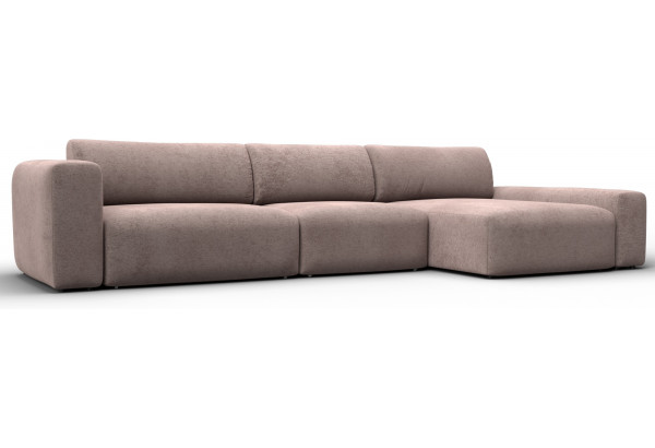 Диван угловой Лига-066 НПБ Лонг угол правый TOWER 05 бежевый (Велюр) - главное фото