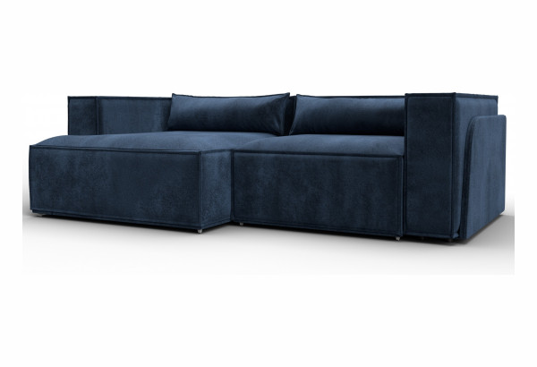 Диван угловой Лига-061 угол левый BRUT 11 синий (Велюр) - главное фото