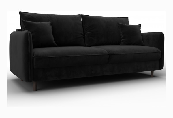 Диван прямой Лига-064 НПБ SEVEN 35 черный (Велюр) - главное фото