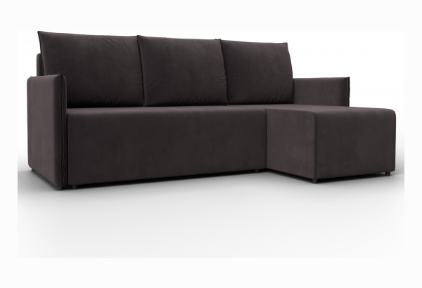 Диван угловой Лига-124 угол универсальный SEVEN 727 коричневый (Велюр) - главное фото