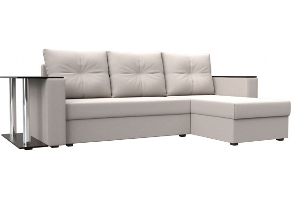 Диван угловой Атланта со столом правый угол JOLY 05 бежевый (Замша) - главное фото