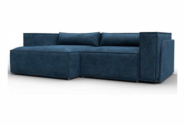 Диван угловой Лига-061 угол левый TOWER 13 синий (Велюр) - главное фото