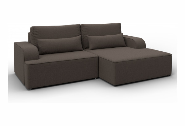 Диван угловой Лига-120 угол правый Амур 05 коричневый (Рогожка) - главное фото